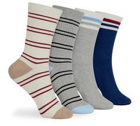 Ksriylm Chaussettes Pour Femmes et Filles Motif à carreaux rayés Multicolore,Chaussettes en Coton Doux Pour Dames,4 Paires,Chaussettes Fantaisie Confortables et Respirantes Pour Femmes 35-42