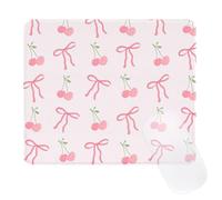 Ksriylm Cute Bowknot Tapis de Souris,Petit Tapis de Souris Drôle Carré avec Base en Caoutchouc Imperméable et Antidérapante avec Bord Cousu,Gaming Mousepad Pour Bureau,24x20x0.3CM,Noeud Rose et Cerise