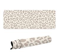 Ksriylm Grand Tapis de Souris De Jeu Coloré XL 31,5 x 11,8 Pouces Tapis Bureau de Souris étanche Base en Caoutchouc Antidérapante Tapis Ordinateur pour PC, Ordinateur Portable, Souris,Léopard Gris