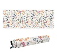 Ksriylm Grand Tapis de Souris De Jeu Coloré XL 31,5 x 11,8 Pouces Tapis Bureau de Souris étanche Base en Caoutchouc Antidérapante Tapis Ordinateur pour PC, Ordinateur Portable, Souris,Les Fleurs