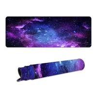 Ksriylm Grand Tapis de Souris De Jeu Coloré XL 31,5 x 11,8 Pouces Tapis Bureau de Souris étanche Base en Caoutchouc Antidérapante Tapis Ordinateur pour PC, Ordinateur Portable, Souris,Champ d’étoiles