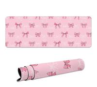 Ksriylm Tapis de Souris Gamer,Grand Tapis de Souris Bowknot Mignon XL 800 x 300mm,Antidérapant avec Base en Caoutchouc,Pour Ie Bureau et Ia Maison,Noeud Rose
