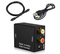 KSRplayer - Convertisseur audio numérique-analogique - Entrée coaxiale SPDIF et TosLink - Vers adaptateur analogique RCA L/R - Avec prise jack 3,5 mm