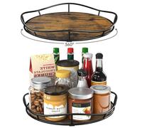 Kssiaz Lot de 2 Lazy Susan, 10" + 9" Plateau Tournant Lazy Susan pour Armoire, Organisateur de Fruits, Cosmétiques et Assaisonnements pour Comptoir de Cuisine, Garde-Manger et Salle de Bain