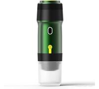 Kssiaz Machine à Espresso Portable, Cafetière Electriques avec Chauffage Automatique, USB et Chargeur de Voiture, Mini Cafetière avec Capsule NS et Café Moulu Pour Camping, Randonnée, Voyage, Vert
