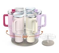 Kssiaz Organisateur de Bouteille d'Eau pour Stanley, 40oz Porte-bouteille Stanley avec Poignée Support Rotatif pour Coupe Stanley, Porte-gobelet Stanley pour Collectionneurs Bouteille d'Eau, Gris