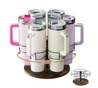 Kssiaz Organisateur de Bouteille d'Eau pour Stanley, 40oz Porte-bouteille Stanley avec Poignée Support Rotatif pour Coupe Stanley, Porte-gobelet Stanley pour Collecteur à Bouteille d'Eau, Vintage Brun