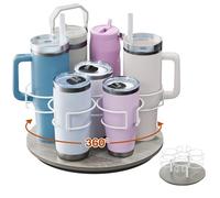 Kssiaz Organiseur de Bouteille d'Eau pour Stanley, Porte-Gobelet Rotatif pour Stanley, Organiseur de Gobelet pour Stanley Owala Yeti, Organiseurs et Rangement de Cuisine, Casier à Vin, Gris