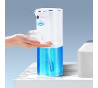 Kssvzz 400ML Distributeur de Savon Automatique, sans Touche Distributeur Savon Mural, IPX5 Etanche Distributeur Savon Mousse, Batterie Rechargeable USB, pour Salle de Bain, Cuisine, Bureau