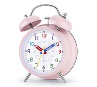 Kssvzz Horloge d'apprentissage pour filles, réveil extra fort pour les | Silencieux sans tic-tac avec chiffres phosphorescents, métal rétro élégant pour un sommeil lourd et profond pour adultes et