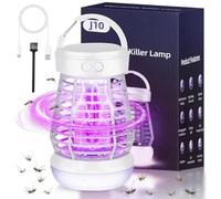 Kssvzz Lampe Anti Moustique, Tue Mouche Electrique avec Lumière de Camping, Lampe Moustique avec Crochet de Suspension pour Intérieur Extérieur et Jardin (Blanc)