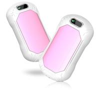 Kssvzz Lot de 2 Chauffe Main Rechargeable, 6000mAh Chaufferette Main Reutilisable, Chauffe Main Electrique avec LED Multicolores, Régulation Chaleur 3 Niveaux, pour Extérieur, Cadeau de Noël(Rose)