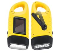 Kssvzz Lot de 2 torches solaires à manivelle avec mousqueton, lampe torche rechargeable à manivelle, torches de camping portables pour urgence, extérieur, équipement de survie