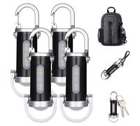 Kssvzz Mini Lampe de Poche Porte Clés, 4pcs LED Super Lumineuse Lampe Poche Clé, Rechargeable par USB, Compacte et Portable Pour la Randonnée, le Camping et Les Activités de Plein Air