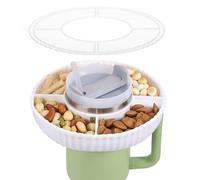 Kssvzz Stanley Cup Coupe à Goûter, Assiette à Goûter avec Couvercle pour Stanley Cup 40oz avec Poignée, Gobelet à Goûter avec Stanley Quencher 40oz Tumbler avec 3 Compartiments (Blanc)