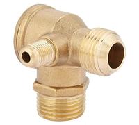 KSTE Clapet Anti Retour Compresseur, Clapet Anti-retour de Compresseur d'air à 3 Ports, Filetage mâle 90 Laiton Degré compresseur d'air Vérifier Les pièces de Rechange Valve 20 19 10 mm