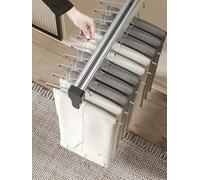 KSTORE Cintre à Pantalon Multi-usages Porte Pantalons rétractables tiroirs Porte Pantalons Pouces Porte Cintre Coulissant,Noir,55cm