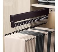 KSTORE Tringle Penderie Tringle À Vêtements Extensible, Barre De Penderie Escamotable Tringle De Placard Coulissante Réglable De 20 À 55 Cm, pour Suspendre Les Vêtements,Marron,550mm