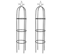 Kstyhome Arche de Jardin en Forme de Tour 2 pcs,Arche de Jardin en Fer,Arche Jardin,Support gloriette Fer forgé,pour Plantes grimpantes