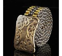 KSTYLE Boucle de Dragon de cuivre de Luxe pour Hommes, Ceinture en métal, Ceinture en Acier Inoxydable, Boucle spéciale, Haute qualité, Auto-défense, Boucle de Tigre d'aigle,Other Shore Flower,130cm