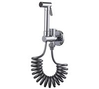 Ksunun Kit Bidet WC avec Douchette - Pulvérisateur de Bidet à Main en Laiton Chrome - Pomme de Douche Toilette avec Tuyau, Kit Douchette WC Mural, pour l'hygiène Personnelle,3m Hose