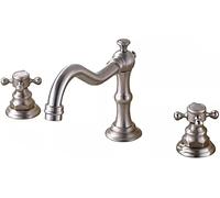 Ksunun Robinet de salle de bain, robinet de lavabo de salle de bain, robinets de salle de bain antiques pour évier 3 trous, mitigeur de lavabo en laiton à double poignée, robinet de lavabo vasque,