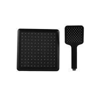 Ksunun TêTe Douchette Carré, Pommeau Douche en Abs, 24 X 24 Cm, Noir Douchette à Main Carré, Pommeau De Douche Economie d'eau Et Haute Pression pour Salle De Bain avec Buses Anti-Calcaire