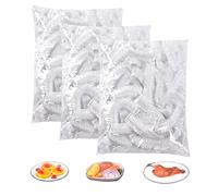 Ksvaye 300PCS Film Alimentaire Reutilisable,Charlotte Alimentaire Reutilisable,Film Etirable Elastique Plastique Jetable,Sacs Conservation Frais Alimentaire,Élastiqués Prévenir Fuites Transparent