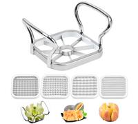 Ksvaye Coupe Frites Manuel Coupe Pomme Acier Inoxydable 5 en 1 Coupe-frites Coupe Legumes Hachoir à Pommes de Terre Coupe Fruit Déchiqueteuse Gadget De Cuisine pour Carotte Oignon (Argent)