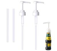 Ksvaye Lot de 2 Distributeurs à Pompe Bidon 5 litres Bouteille Pompe Vide, Pompe Doseuse Bidon, Pompe Sirop Pompe de Distribution de Sauce, Bouteille Sirop avec Pompe, Pression Pompe Savon 38cm