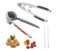 Ksvaye Lot de 4 Casses Noix en Métal Pince Casse Noix sans Effort avec Aiguille de Crabe Casse Noisette Poignée Antidérapante Pinces à Noix pour Noisettes Amandes Noix du Brésil ou Autres Écrous