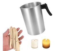 Ksvaye Pot de Fusion Cire Bougie 3L Grande Capacité Fondeur de Cire Bougie Aluminium Fabrication de Pot Bougies Kit Avec Poignée Résistante à Chaleur et 50Pcs Supports de Mèche Pour Diy Bougie/Savon