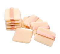 Ksvsonrvi Lot de 10 houppettes rectangulaires de rechange pour maquillage avec boîte de rangement 5,5 x 4,5 cm