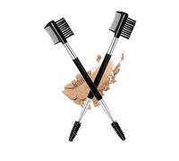 Ksvsonrvi Lot de 2 brosses à cils à 3 têtes - Brosse de maquillage à double tête - Outil de toilettage - Noir