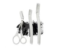 Ksvsonrvi Lot de 2 rasoirs à sourcils avec housse de protection, 1 paire de ciseaux, pour enlever les poils du visage (transparent)