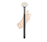 Ksvsonrvi Pinceau éventail pour surligneur de visage, polissage et mélange avec poudre crème, blush, illuminateur et outil de maquillage, 1 pièce blanc