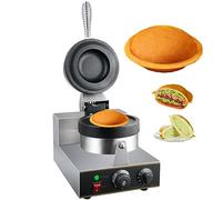 KSWBD Maker de Gaufre de Hamburger Commercial, 1300W Panini électrique Non Stick Machine de Hamburger 50-300 ℃ Contrôle de température Chauffage Double Face 5 Minutes