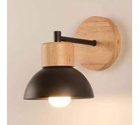 ksxnkhk Applique Murale Industrielle en Bois Blanc avec Cage à Bougie, luminaire Mural pour Chambre à Coucher, Chevet, Fixation Murale, Applique Murale E27, Lustre