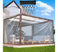 ksxnkhk Bâche Transparente imperméable avec œillets, 4,2 x 8,5 m, en Vinyle PVC Robuste, pour Camping, Jardin, poulailler