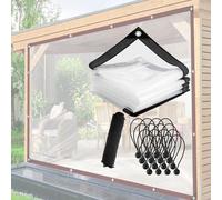 ksxnkhk Bâche Transparente imperméable en Plastique de 1,5 m x 2,1 m, 152 x 213 cm, Robuste, pour Protection hivernale des patios, des Plantes, des Jardins, des poulaillers et des terrass