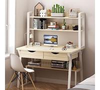 ksxnkhk Bureau d'ordinateur avec étagère et bibliothèque, Bureau à Domicile, Table de Travail avec étagères supérieures, Bureau de Table Moderne avec étagère pour Apprendre et écrire (80