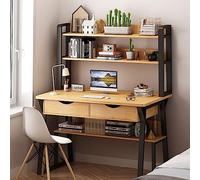 ksxnkhk Bureau d'ordinateur avec étagère et bibliothèque, Bureau à Domicile, Table de Travail avec étagères supérieures, Bureau de Table Moderne avec étagère pour Apprendre et écrire (80