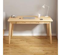 ksxnkhk Bureau en Bois avec 2 tiroirs, Poste de Travail à Domicile, Bureau d'ordinateur Simple, Table de Travail PC, Table de Travail Robuste pour Chambre et Bureau (80 x 50 x 72 cm, chên