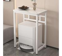 ksxnkhk Étagère de Rangement Moderne pour aspirateur Robot, Meuble Support pour Robot, Structure en Acier avec Plateau en Bois, étagères Ouvertes dissimulées pour aspirateur, Petite Table