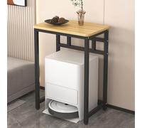 ksxnkhk Étagère de Rangement Moderne pour aspirateur Robot, Meuble Support pour Robot, Structure en Acier avec Plateau en Bois, étagères Ouvertes dissimulées pour aspirateur, Petite Table