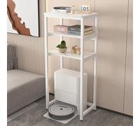 ksxnkhk Étagère de Rangement Moderne pour aspirateur Robot, Meuble Support pour Robot, Structure en Acier avec Plateau en Bois, étagères Ouvertes dissimulées pour aspirateur, Petite Table