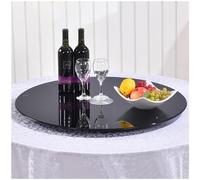 ksxnkhk Grand Plateau tournant Lazy Susan en Verre trempé Noir, 50 à 100 cm, différentes Tailles, Plateau supplémentaire pour Table à Manger ou Centre de Table de Cuisine, diamètre : 70 cm