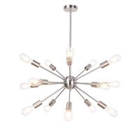 ksxnkhk Grandes suspensions Spoutnik Modernes à 18 lumières en Nickel brossé, luminaires Spoutnik du Milieu du siècle, suspensions suspendues, plafonniers industriels encastrés pour