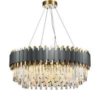ksxnkhk Lampe Suspendue, Lustre Moderne en Cristal, lustres en Forme de Gouttes de Pluie, Grands plafonniers d'escalier, Corps de Lampe en métal plaqué, luminaire Suspendu, Lustre