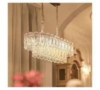ksxnkhk Lampes suspendues romantiques en Verre Style Vintage, luminaires LED pour la Maison, décoration de Salon de Luxe français (lumière Variable, Ovale L80 cm)